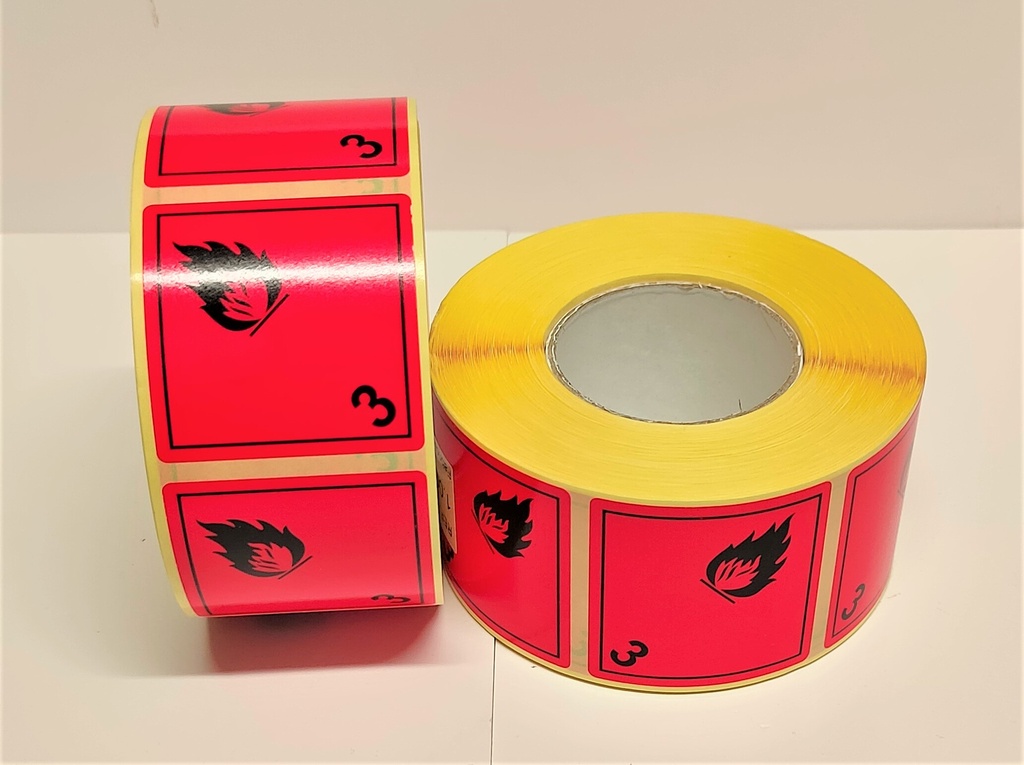 PICTOGRAMA CLASE 3 LIQUIDOS INFLAMABLES 50X50 MM R1000