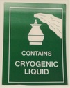 ETIQUETA ADHESIVA CRYOGENIC LIQUID - SEGÚN NORMATIVA AÉREA