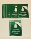 ETIQUETA ADHESIVA CRYOGENIC LIQUID - SEGÚN NORMATIVA AÉREA