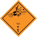 CLASE 1 MATERIAS Y OBJETOS EXPLOSIVOS 100x100mm