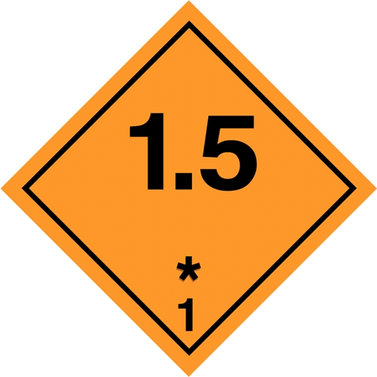 CLASE 1 MATERIAS Y OBJETOS EXPLOSIVOS 100x100mm