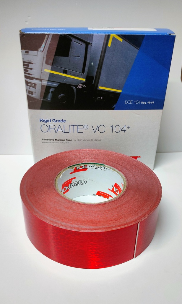 CINTA REFLECTANTE VC 104+ LISA RÍGIDA 50MMx50 m ROJA