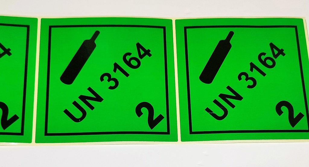 CLASE 2.2 GASES NO INFLAMABLES 100X100 MM + TEXTO INTERIOR