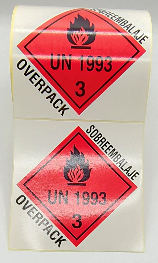 ETIQUETA BOBINA 150X150 CLASE 3 UN 1993