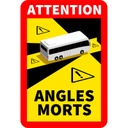 ETIQUETA IMANTADA "ATTENTION ANGLES MORTS" CAMIONES - ÁNGULOS MUERTOS - SOPORTE IMANTADO (copia)