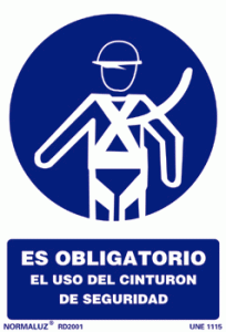 SEÑALETICA -  OBLIGATORIO EL USO DEL CINTURON DE SEGURIDAD