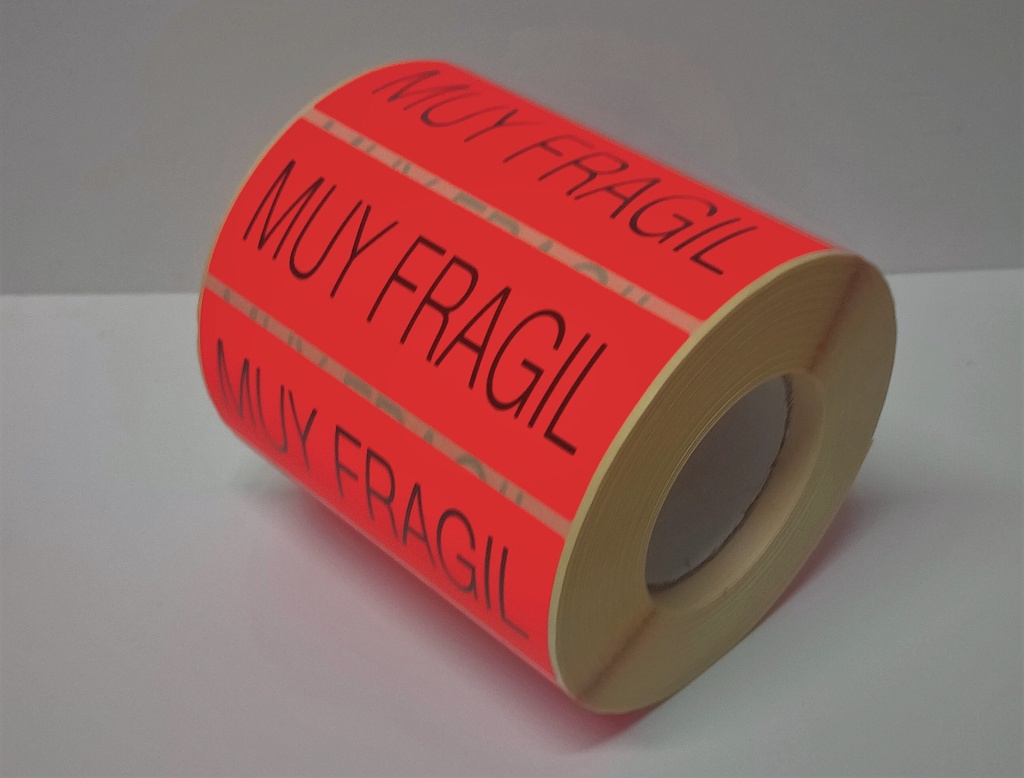 ETIQUETA MUY FRÁGIL 110x40MM - ROLLO 1000 UDS