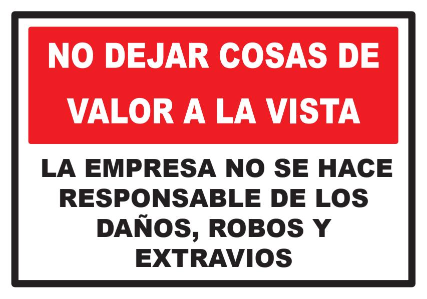 SEÑAL ADVERTENCIA COSAS VALOR PVC 0,7 mm 210x300 mm