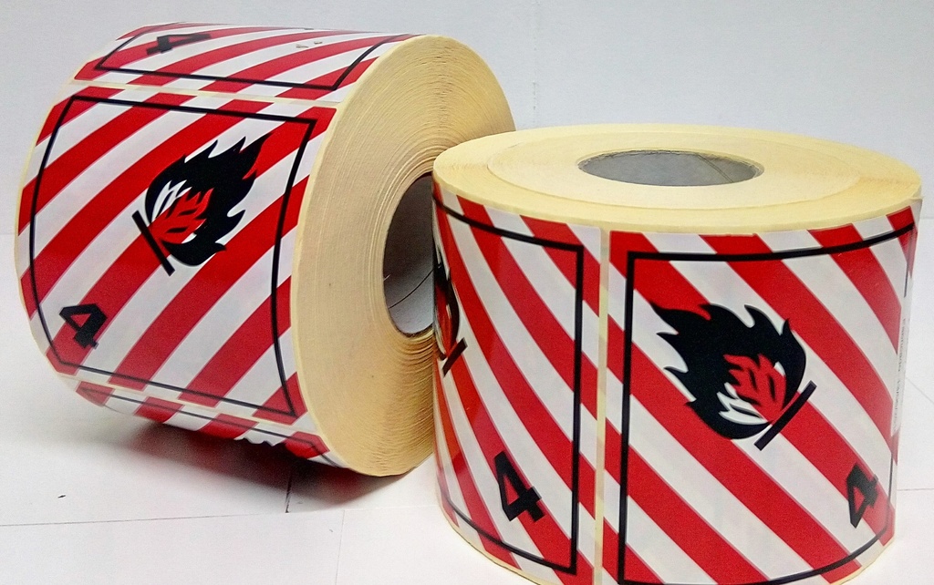 CLASE 4.1 SÓLIDOS INFLAMABLES 100x100mm 