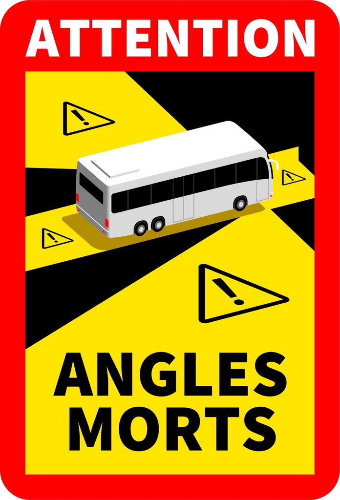 ETIQUETA "ATTENTION ANGLES MORTS" AUTOBUSES - ÁNGULOS MUERTOS