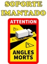 ETIQUETA IMANTADA "ATTENTION ANGLES MORTS" CAMIONES - ÁNGULOS MUERTOS - SOPORTE IMANTADO