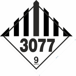 [PL013] CLASE 9 PELIGROS DIVERSOS 250x250mm R50 UN 3077