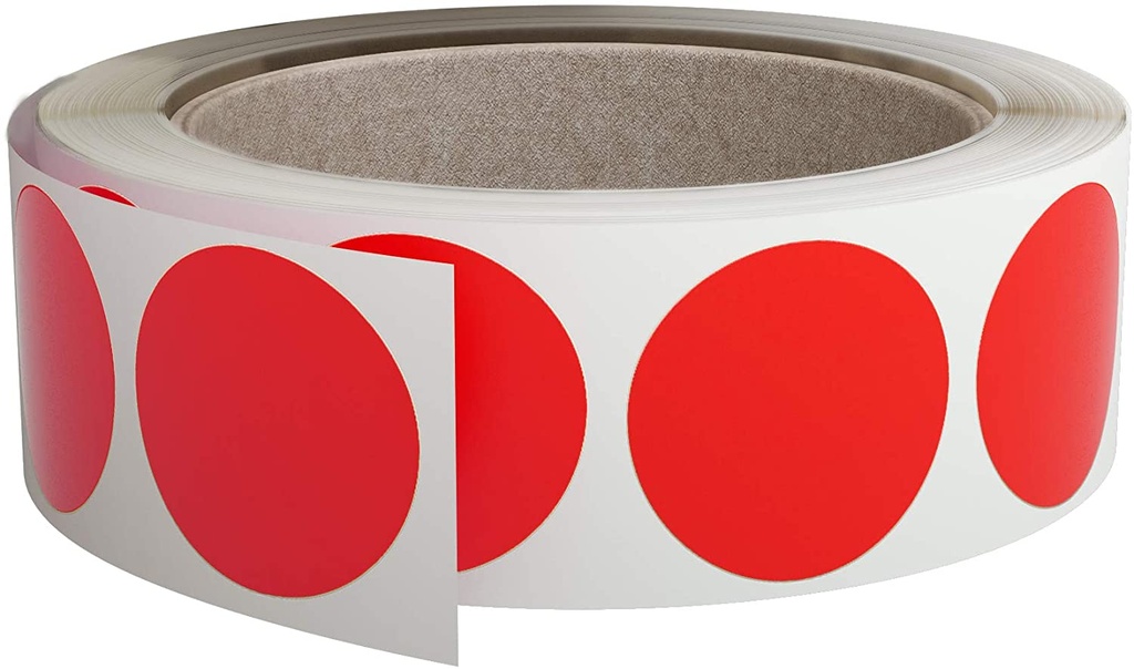 ETIQUETA REDONDA 15 MM - COLOR ROJO