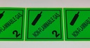 CLASE 2.2 GASES NO INFLAMABLES 100X100 MM + TEXTO INTERIOR