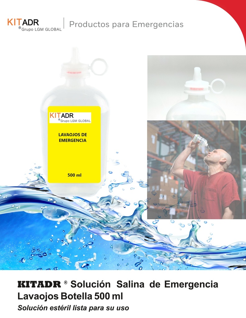 LIQUIDO LAVAOJOS para KitADR (Suero fisiológico 500 ml)