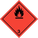 CLASE 3 LÍQUIDOS INFLAMABLES 250x250mm/300x300mm R50