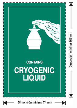 ETIQUETA ADHESIVA CRYOGENIC LIQUID ( LÍQUIDOS CRIOGÉNICOS)  - SEGÚN NORMATIVA AÉREA
