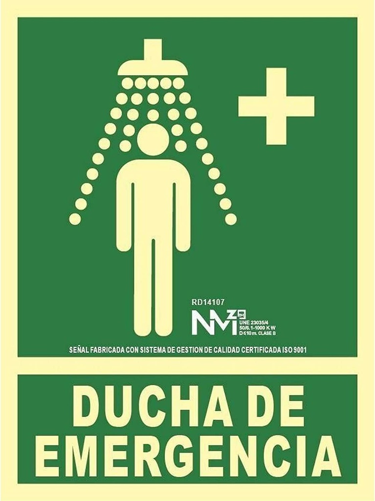 SEÑAL DUCHA DE EMERGENCIA PVC 0.7 mm 224x300 mm