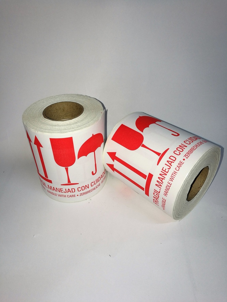 ETIQUETA FRAGIL MANEJAR CUIDADO - ROLLO 250 UDS