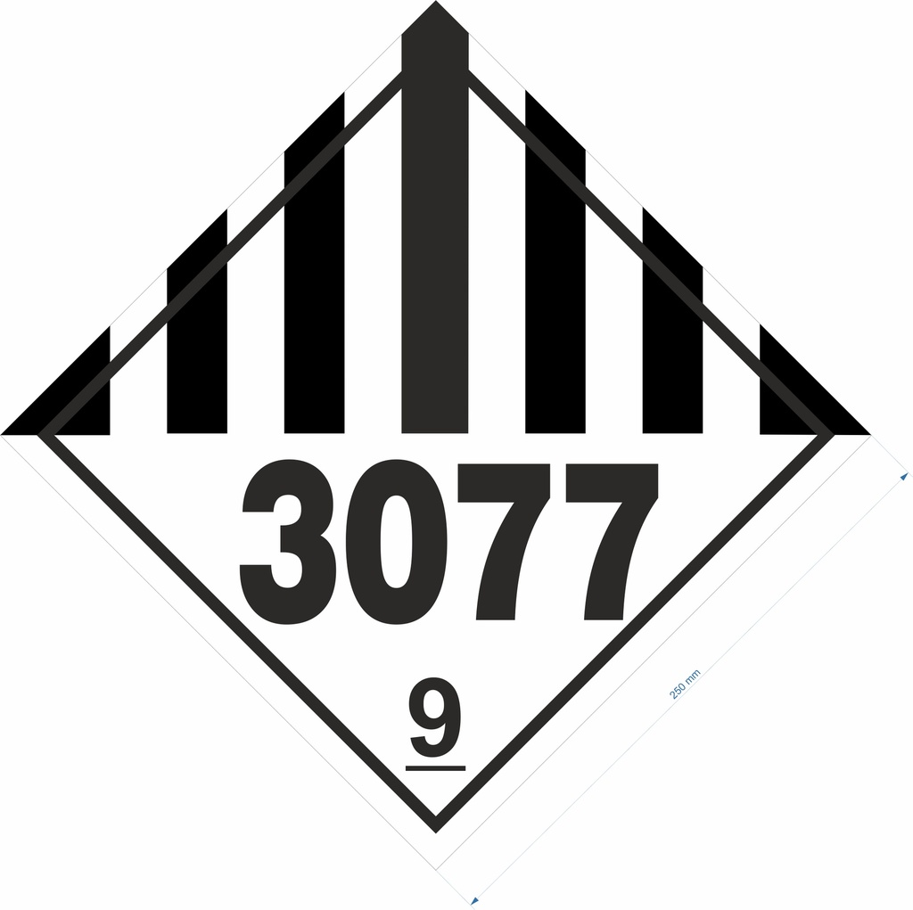 CLASE 9 PELIGROS DIVERSOS 250x250mm R50 UN 3077