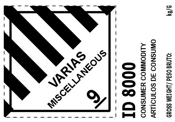 ETIQUETA CLASE 9 MISCELLANEOUS + ID 8000 110X160MM