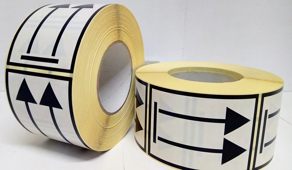 ETIQUETA FLECHAS ORIENTACION BULTOS