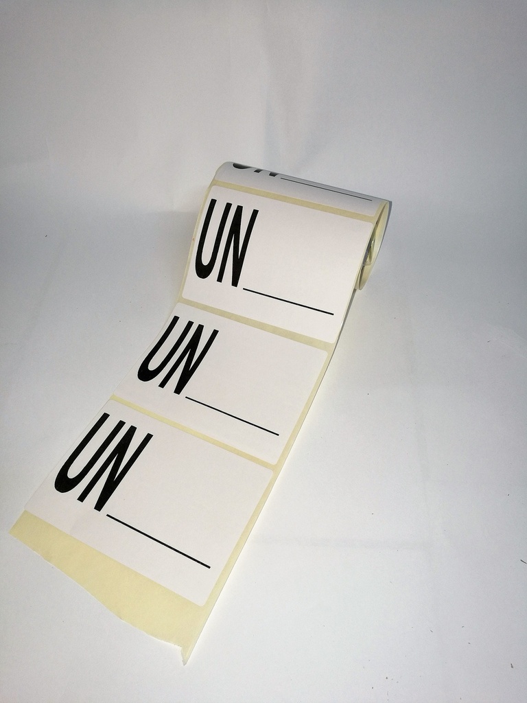 ETIQUETA BLANCA NUMERACIÓN UN (Varios UN)