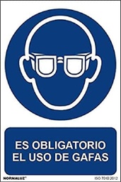 [RD26602] SEÑAL ADHESIVA OBLIGATORIO USO DE GAFAS 100X150 mm