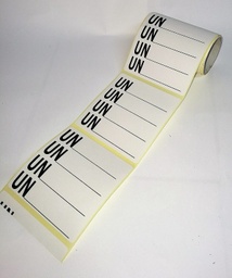 ETIQUETA BLANCA UN_____ (4 ESPACIOS) 100X100 MM