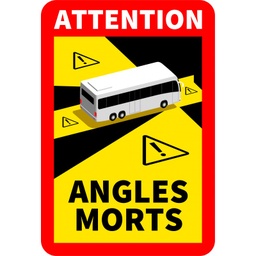 ETIQUETA IMANTADA "ATTENTION ANGLES MORTS" CAMIONES - ÁNGULOS MUERTOS - SOPORTE IMANTADO (copia)