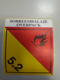 ETIQUETA CLASE5 5.2 PEROXIDOS + SOBREEMBALAJE/OVERPACK 150X110 MM